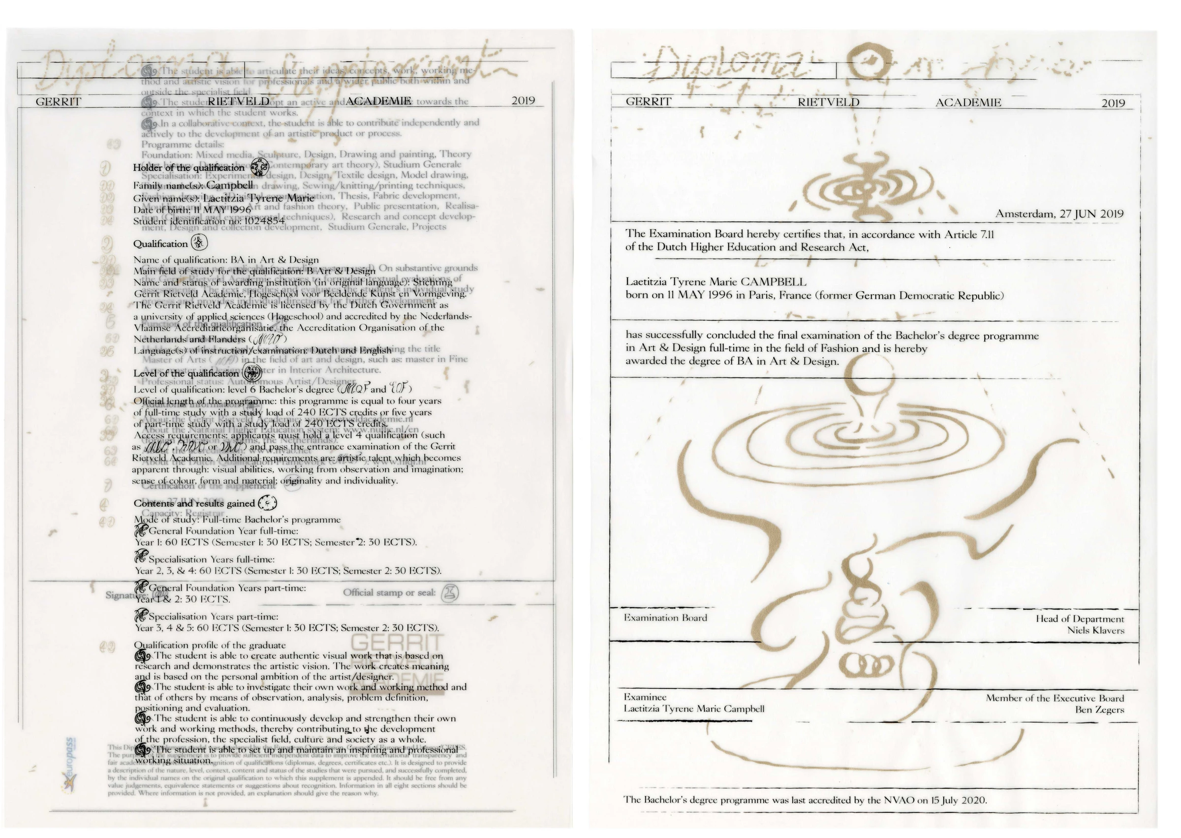 Design of the diplomas